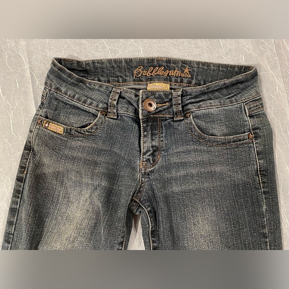 Bubblegum USA Jeans Low Rise Y2K Medium-Dark Wash Jeans Size 5-6 - Picture 4 of 11